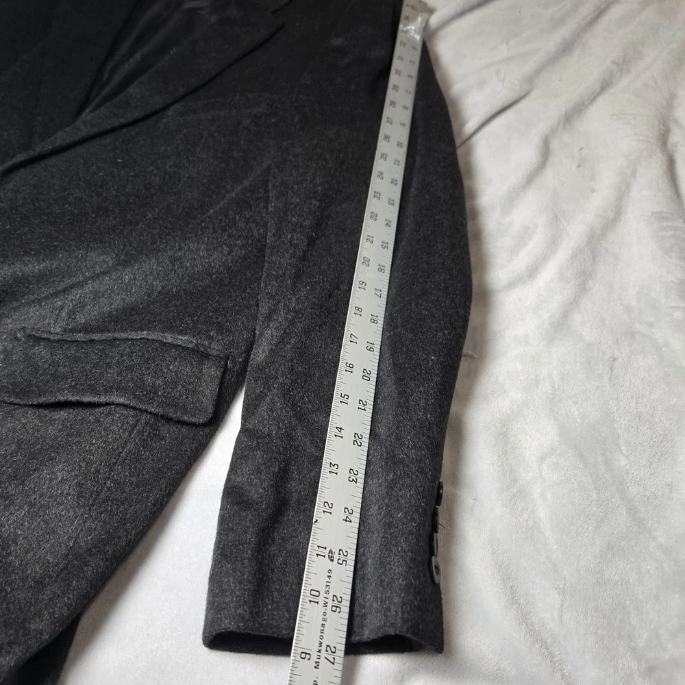 Pronto Moda Lambs Wool Cashmere‎ Blend Sports Coat Charcoal 48L Measurement Pics